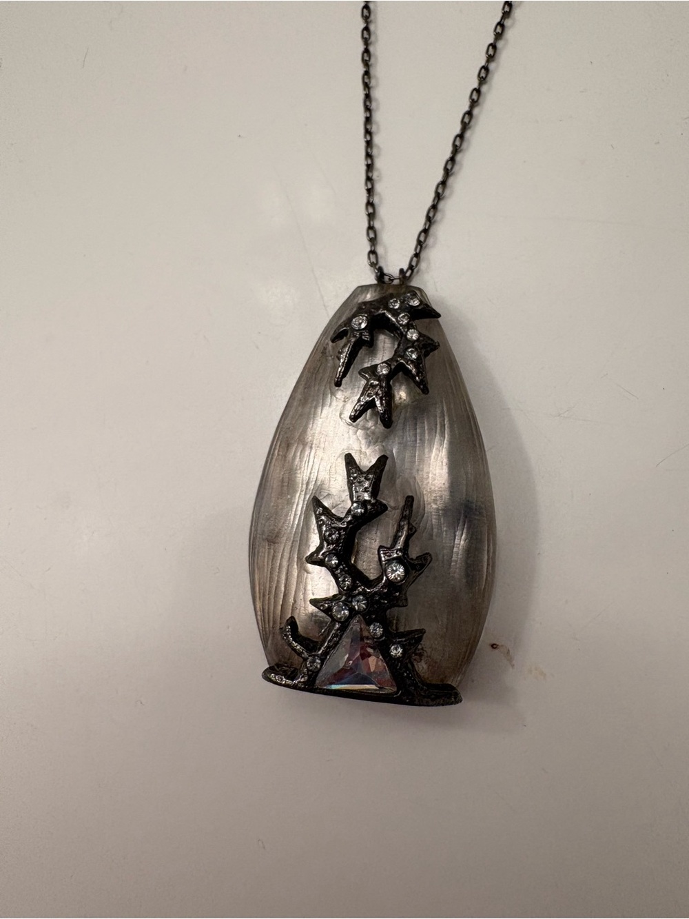 Alexis Bittar pendant necklace with rhinestone and lucite